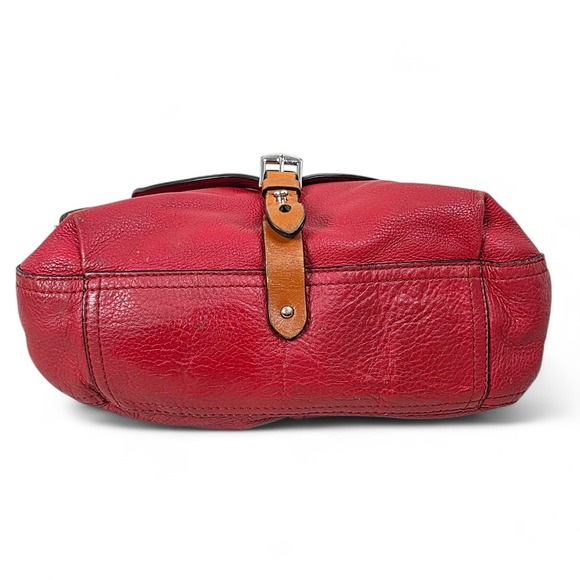 Ralph Lauren RLL Leather Bag Purse Handbag Red Brown - Picture 6 of 13